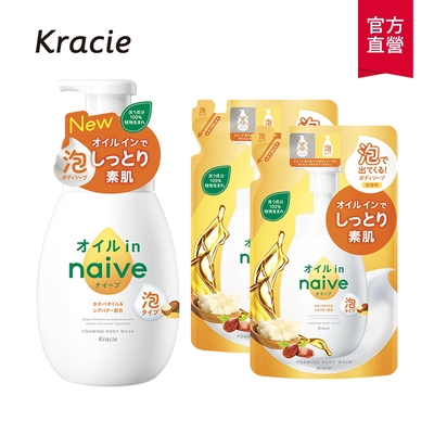 (3件組)Kracie 娜艾菩沐浴泡泡超值組(罐裝600mlx1+補充包480mlx2)