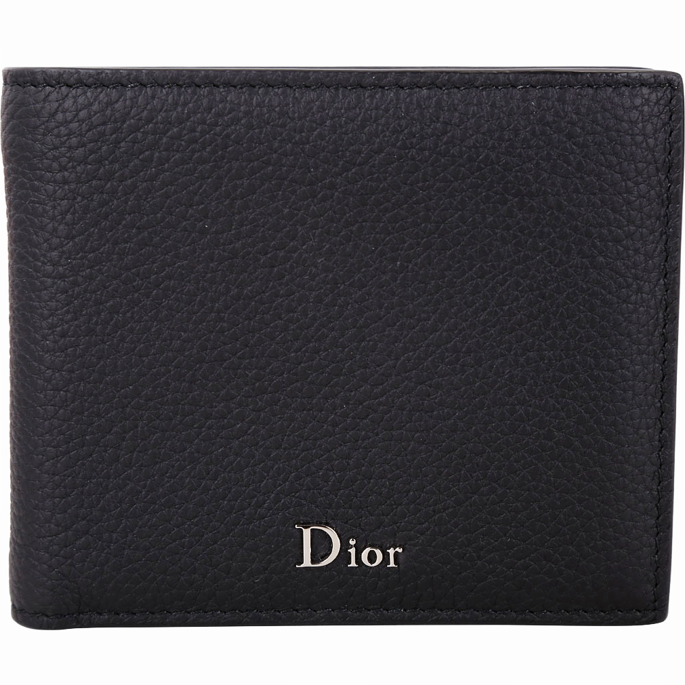 Dior 黑色頂級小牛皮極簡八卡短夾