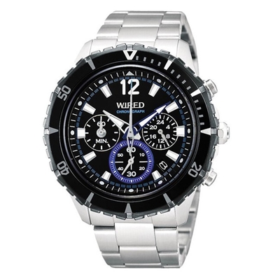 WIRED 限量三眼計時腕錶-男錶(AU2137X1)45mm
