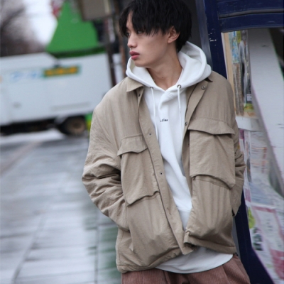 寬版燈芯絨夾克外套素色(3色) -ZIP日本男裝