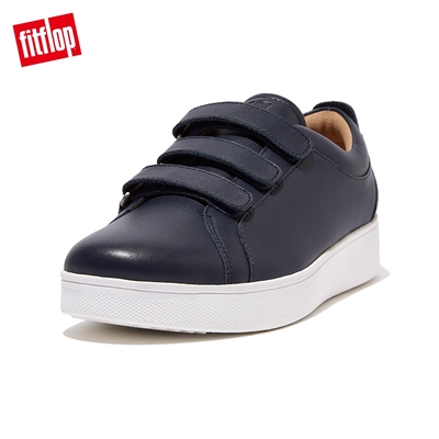 【FitFlop】RALLY QUICK STICK FASTENING LEATHER SNEAKERS 時尚魔鬼氈造型休閒鞋-女(午夜藍)