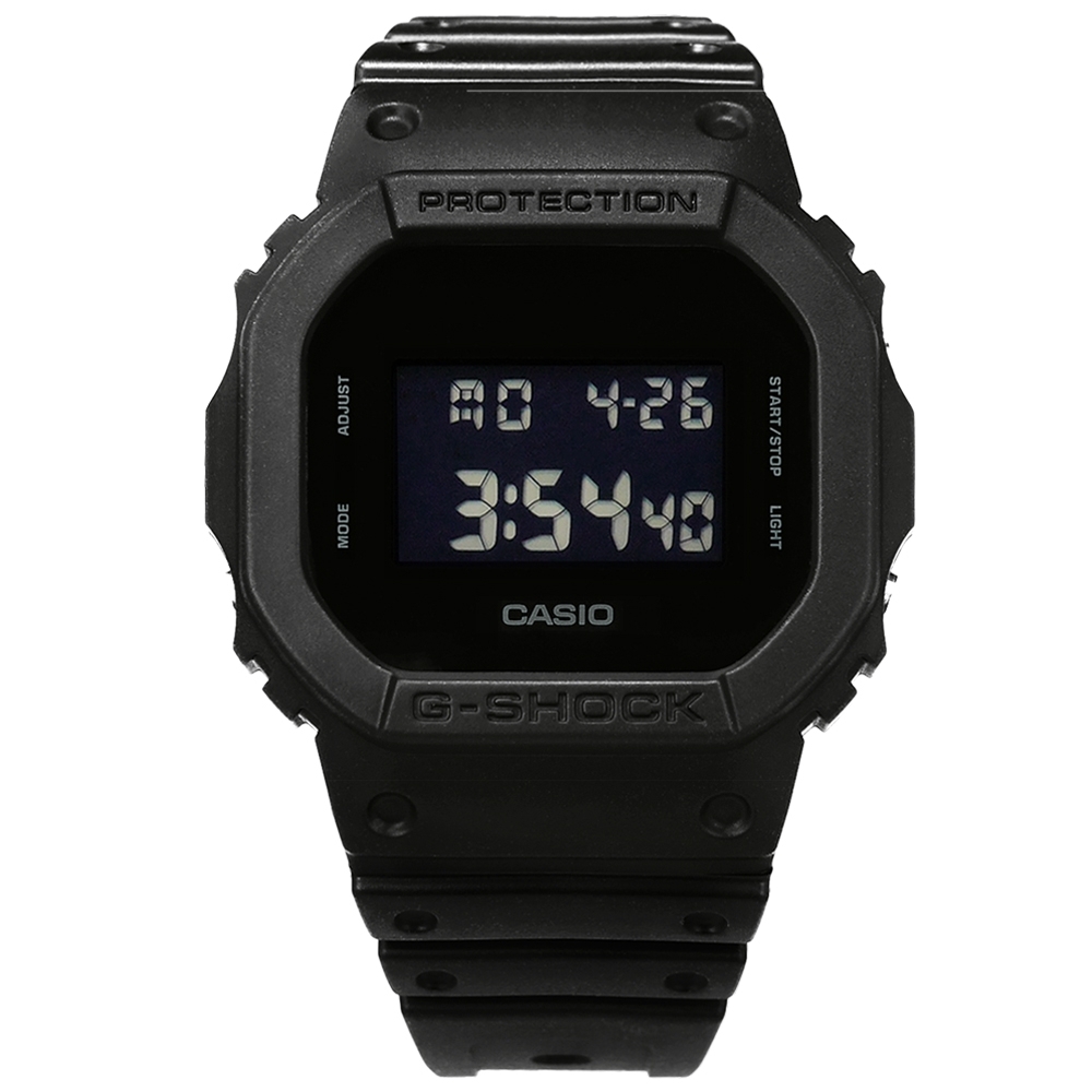G-SHOCK CASIO 卡西歐 電子碼錶計時 防水200米 運動橡膠手錶-黑/44mm
