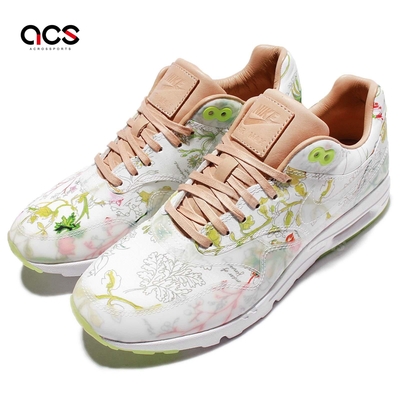 Nike 休閒鞋 Air Max 1 Ultra 女鞋 LIB QS 花卉 氣墊 白 綠 844135100