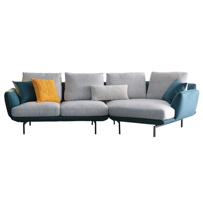 文創集 艾希雅斯 雙色透氣棉麻布L型沙發椅組合(左＆右二向可選)-310x120x90cm免組