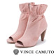 VINCE CAMUTO-麂皮素面縐褶感魚口踝靴-絨粉 product thumbnail 1