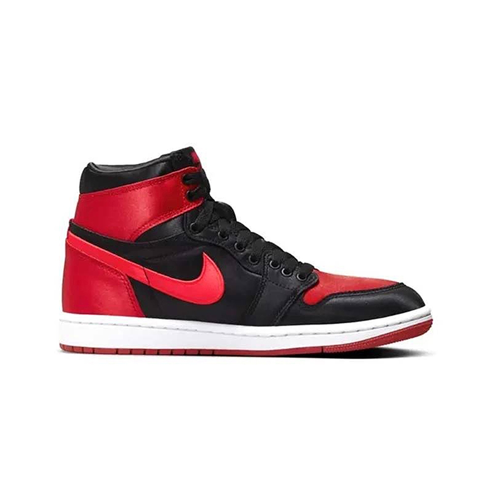 Nike Air Jordan 1 Retro High OG 黑紅絲綢高筒緞面休閒鞋女款女鞋