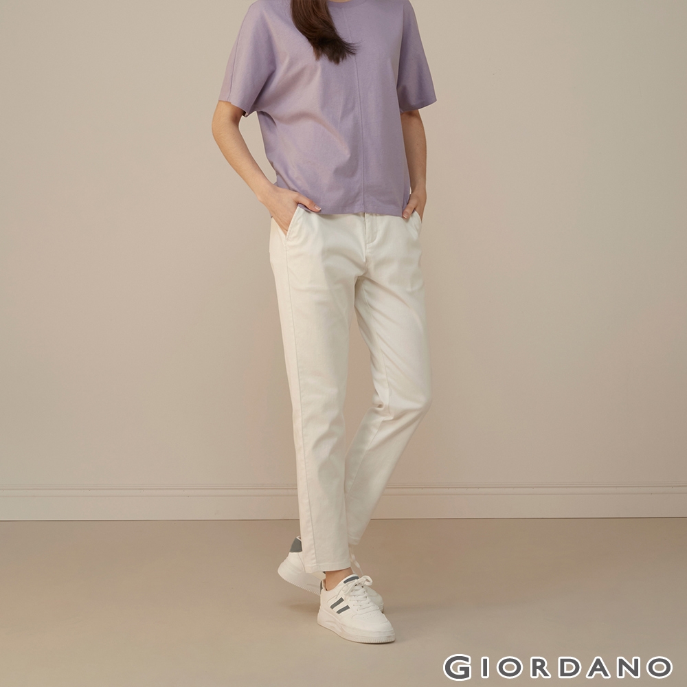 GIORDANO 女裝輕薄休閒錐型牛仔褲 - 16 雪白