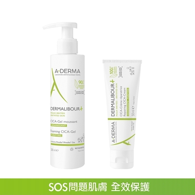 A-DERMA艾芙美 全效潔膚修護組(潔膚凝膠+保護霜)