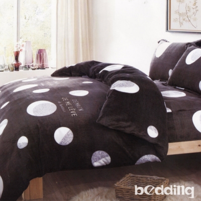 BEDDING-法蘭絨標準雙人6x7兩用被套-夢幻星球-灰