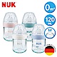 德國NUK-自然母感玻璃奶瓶120ml-附1號中圓洞矽膠奶嘴0m+(顏色隨機出貨) product thumbnail 1