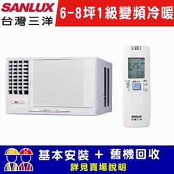 【SANLUX台灣三洋】 6-8坪 1級變頻窗型左吹冷暖冷氣 SA-L41VHR