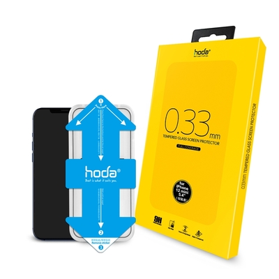 hoda iPhone 12 mini 5.4吋 窄黑邊滿版玻璃保護貼(附貼膜神器)
