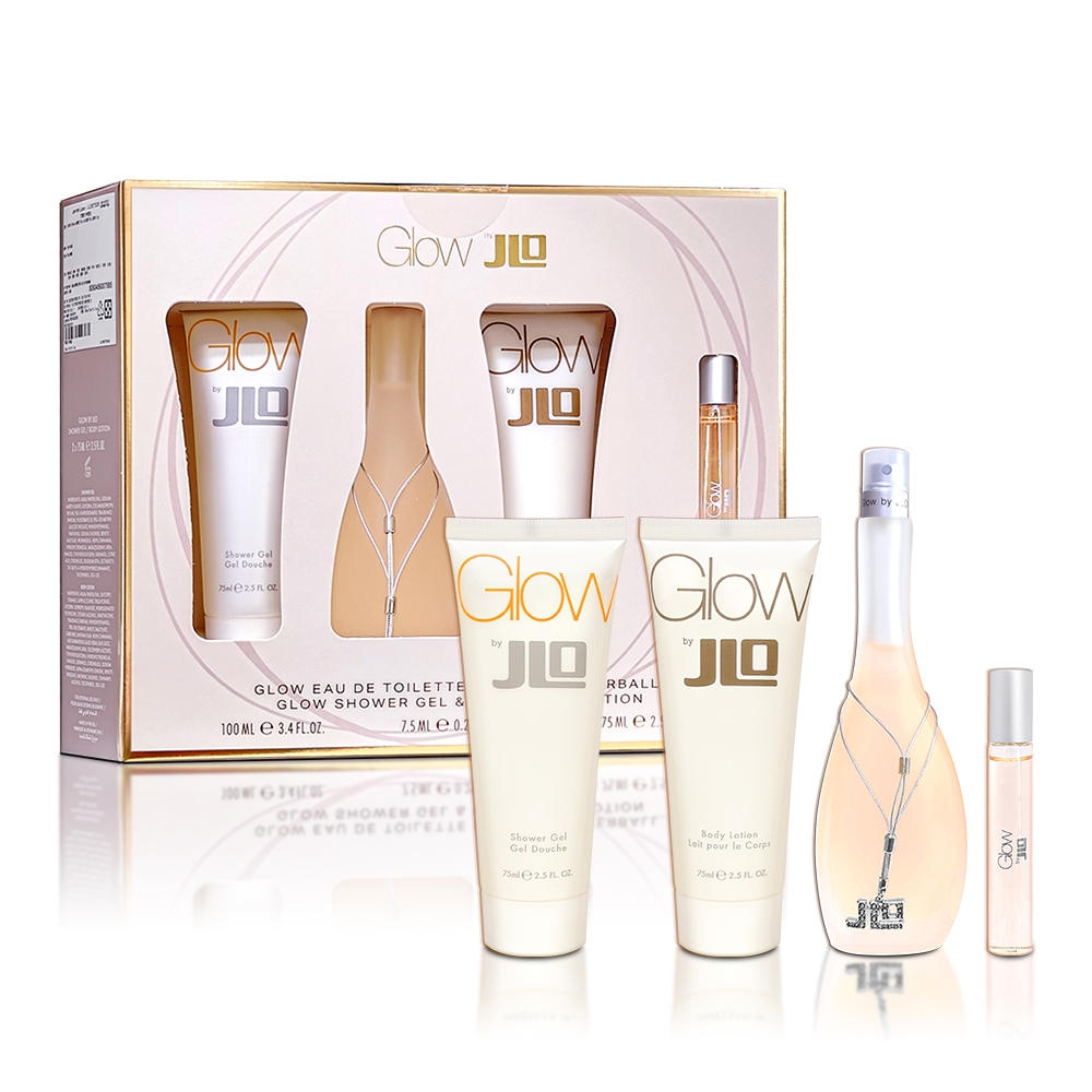 Jennifer Lopez J.LO 珍妮佛羅培茲Glow 閃耀女神女性淡香水 100ml 禮盒(身體乳75ML+沐浴膠75ML+滾珠7.5ML )