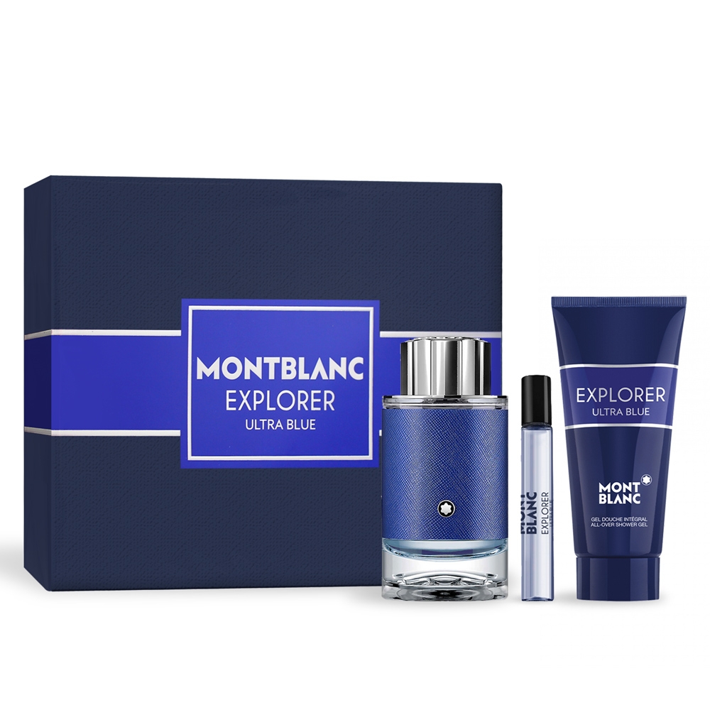 MONTBLANC 萬寶龍 探尋藍海淡香精禮盒(淡香精100ml+7.5ml+沐浴精100ml)-香水公司貨