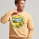 SUPERDRY 男裝 長袖帽T 圓領套頭衫 Cooper Nostalgia 薑黃棕褐 product thumbnail 1