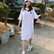 MOCOLA英文字背部WE WANT GO側開叉長版棉質洋裝 product thumbnail 4