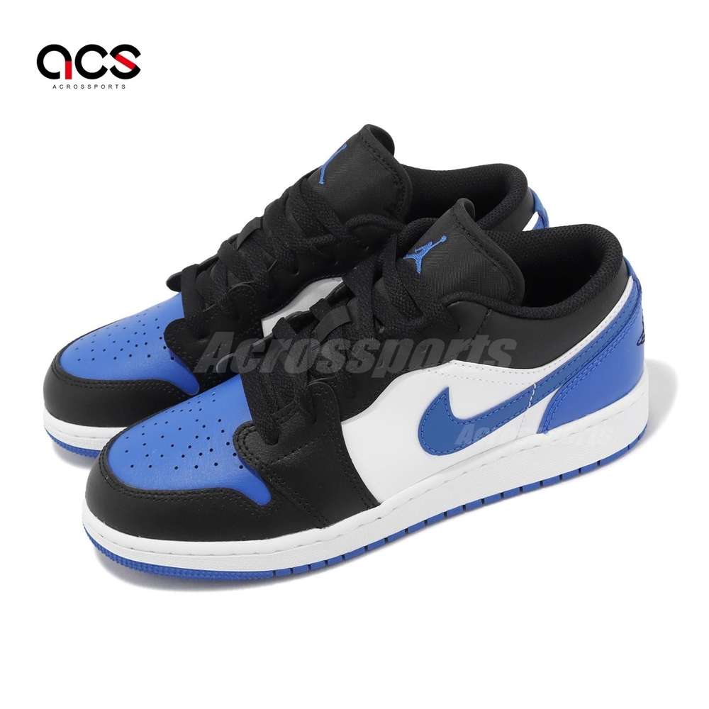 Nike Air Jordan 1 Low GS 大童女鞋黑白藍AJ1 Royal Blue 休閒鞋553560