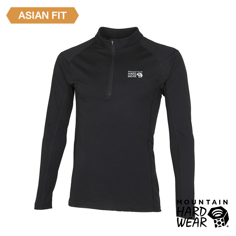 【美國 Mountain Hardwear】Estero Long Sleeve Zip T Men 彈性快乾長袖拉鍊排汗衣 男款 黑色 #OE3305