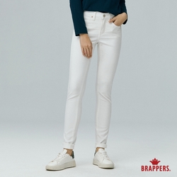 BRAPPERS 女款 中腰彈性窄管褲-白