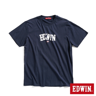 EDWIN 能量爆炸LOGO短袖T恤-男-丈青色