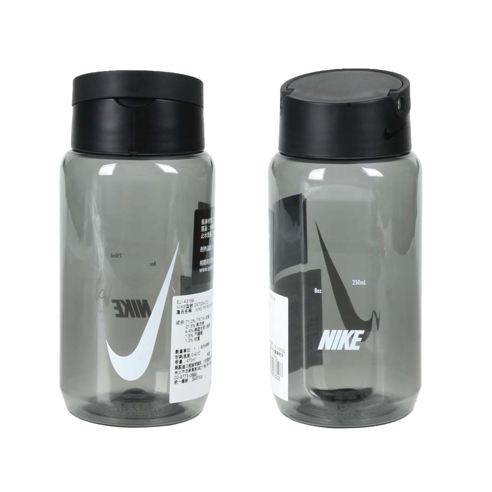 NIKE 旋蓋式水壺 16OZ-單車 登山 運動水壺 473ML N100433507216 透明黑白