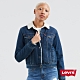 Levis 女款 牛仔外套 經典修身版型 中藍水洗 Sherpa棉花絨 product thumbnail 1