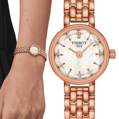 TISSOT 天梭 官方授權 T-Lady系列 珍珠母貝小錶徑女錶-T1400093311100/19.5mm 送禮推薦