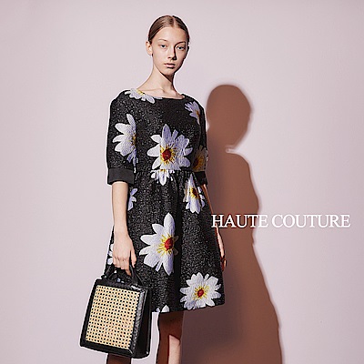 Haute Couture 高定系 精緻3D立體提花造型禮服洋裝-黑