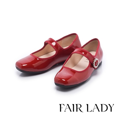 FAIR LADY 日本京都聯名 HAPPYFACE 法式復古鑽釦瑪莉珍平底鞋 櫻桃(5B2861)