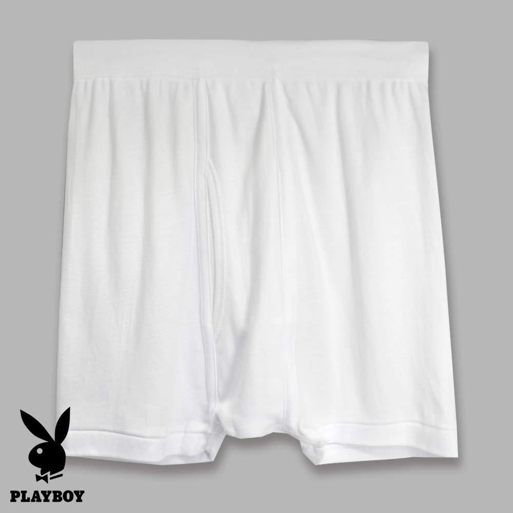 【PLAYBOY】美國純棉親膚羅紋平口褲