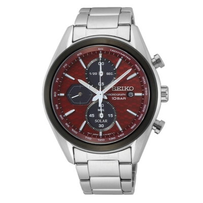 SEIKO精工 太陽能三眼計時腕錶 禮物推薦 畢業禮物 V176-0BH0R/SSC771P1