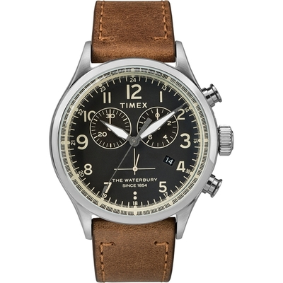 TIMEX 刻劃時代計時皮帶腕錶-TW2R70900-43mm