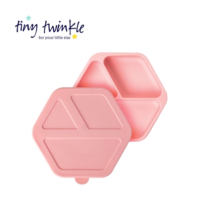 Tiny Twinkle 美國安心矽膠餐盤-草莓粉