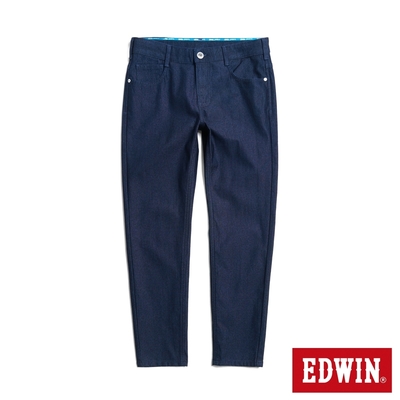 EDWIN 冰河玉斜紋 迦績JERSEYS 超彈力極窄丹寧直筒褲-男-原藍色