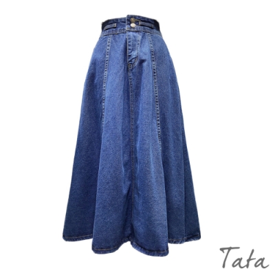 高腰牛仔吊帶裙 TATA-(M~XL)