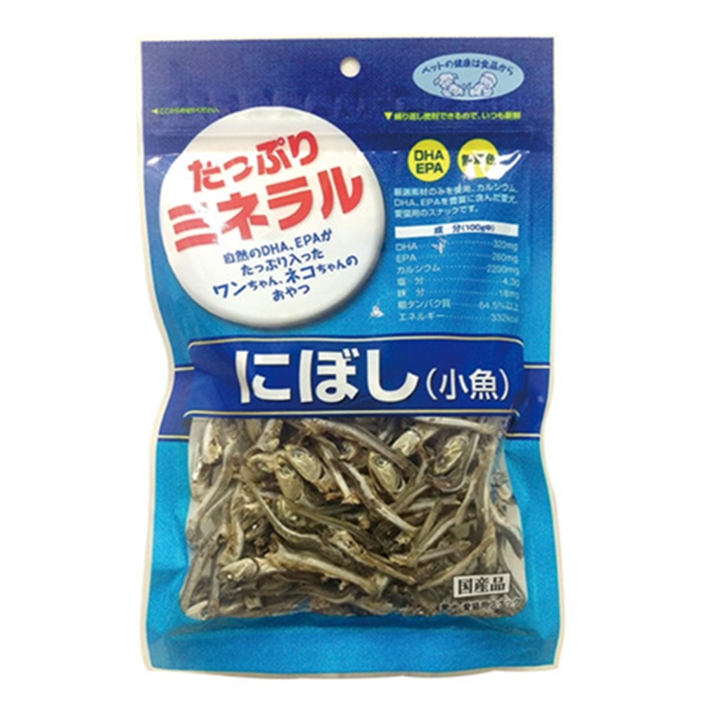 日本藍-小魚乾 嚴選素材使用愛犬、愛貓用零食 100g  四包組