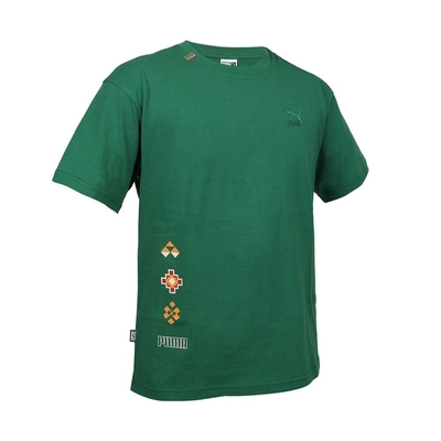 PUMA 男流行系列PRAIRIE RESORT短袖T恤-亞規 寬版 休閒 上衣 62687037 綠橘紅白