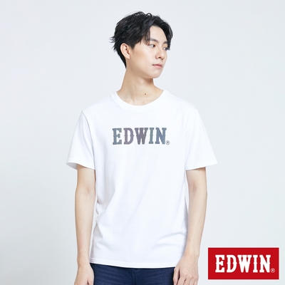 EDWIN 人氣復刻 五彩LOGO短袖T恤-男-白色