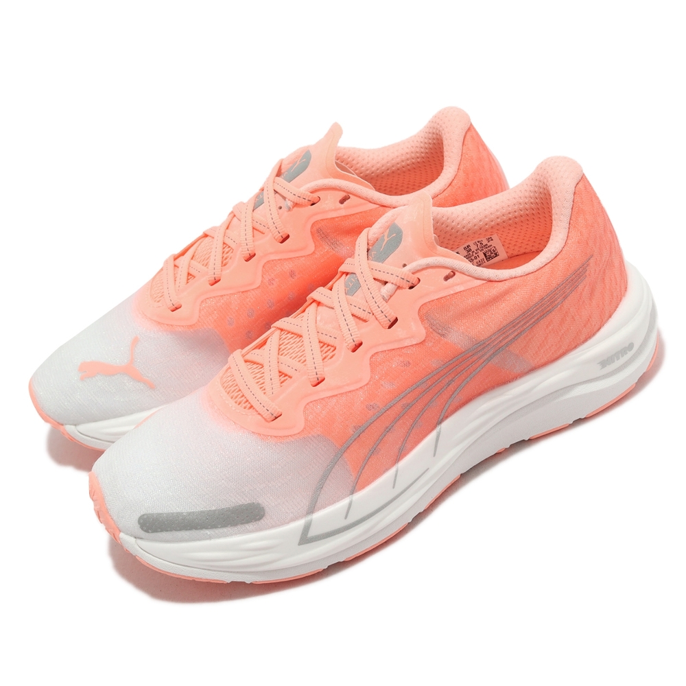 Puma 慢跑鞋 Velocity Nitro 2 Wildwash Wns 女鞋 白橘 氮氣中底 緩震 反光 37626501