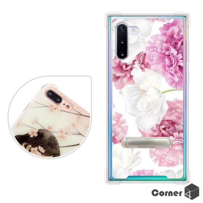 Corner4 Samsung Galaxy Note 10 四角防摔立架手機殼-薔薇