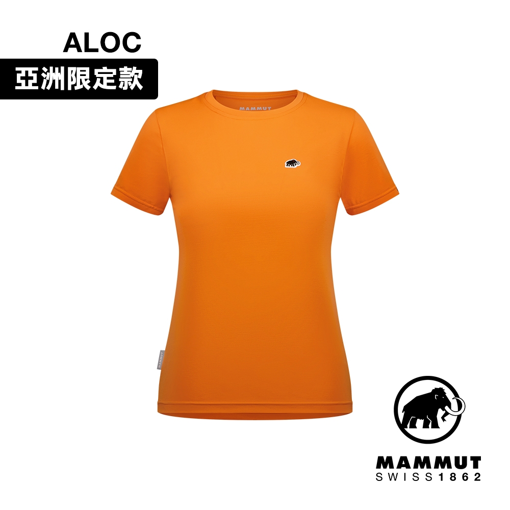 【Mammut長毛象】Mammut Essential T-Shirt AF W 防曬布章LOGO短袖T恤 女款 深柑桔橘PRT1 #1017-05090