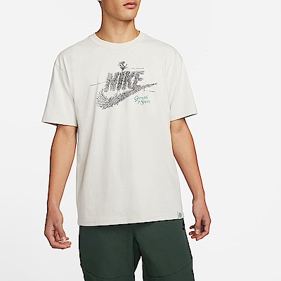 Nike M NSW Sust Graphic Tee 1 [DN5135-072] 男 短袖上衣 T恤 落肩 灰白