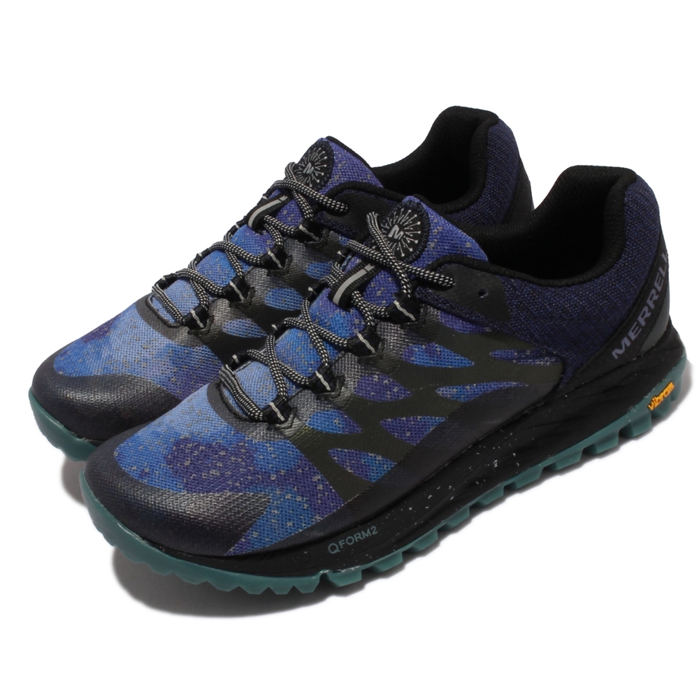 Merrell 戶外鞋 Antora 2 Night Sky 女鞋 登山 越野 耐磨 黃金大底 反光 透氣 藍 黑 ML067110