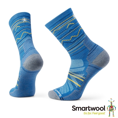 官方直營 Smartwool 機能戶外全輕量減震山嶺印花中長襪 藍 美麗諾羊毛襪 登山襪 保暖襪 除臭襪