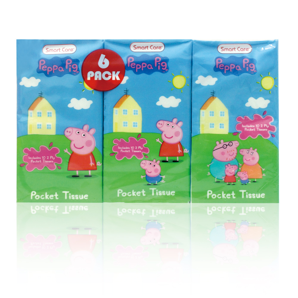 美國熱銷卡通 Peppa Pig 紙手帕-6包(10張/包)