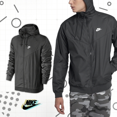 Nike 外套 As M Nsw Windrunner 男款 連帽 黑 防風 風衣 運動 長袖 727325-010