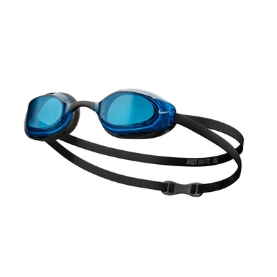 NIKE 成人專業型泳鏡-抗UV 防霧 蛙鏡 游泳 戲水 NESSA177-400 黑藍