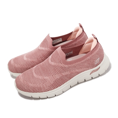 Skechers 健走鞋 Arch Fit Vista-Inspiration 寬楦 女鞋 粉紅 套入式 針織 懶人鞋 104371WDKRS