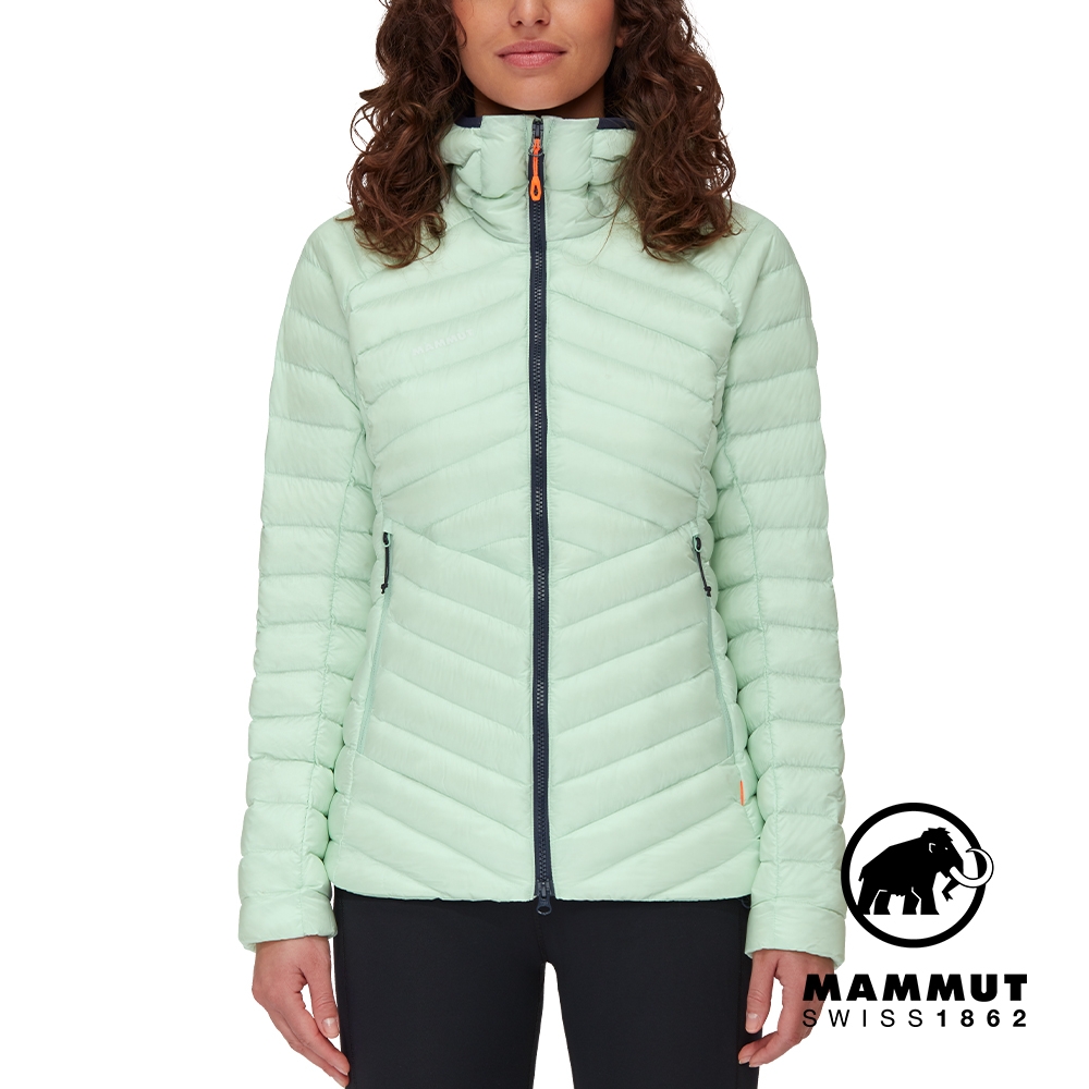 【Mammut 長毛象】Broad Peak IN Hooded Jacket W 防潑水羽絨連帽外套 女款 薄荷綠/海洋藍 #1013-02970