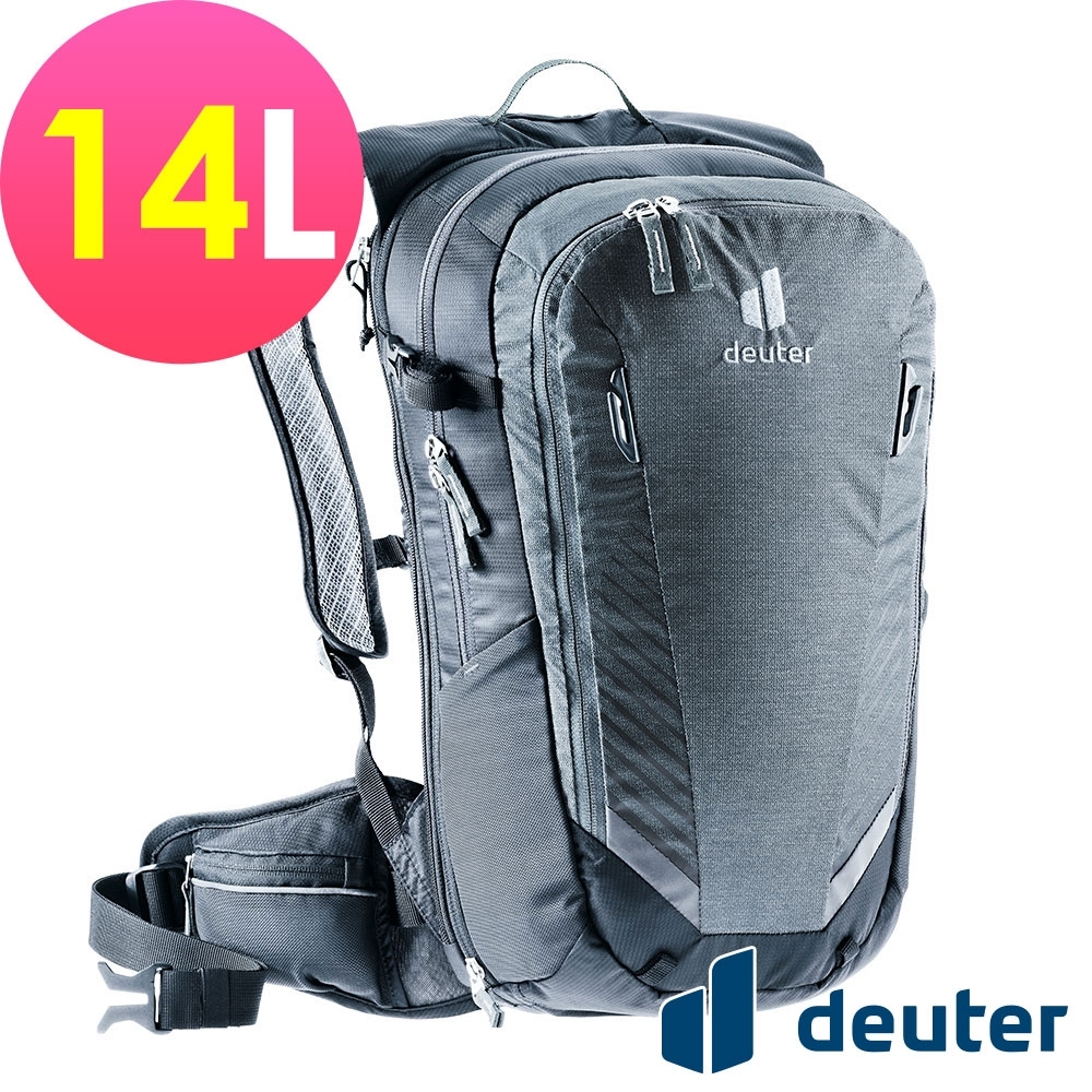 【deuter 德國】Compact EXP 14L自行車背包3206121深灰/黑/健行包/休閒旅遊包